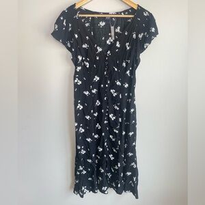 Floral Black Midi Dress